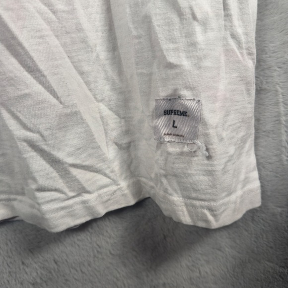 Supreme Star Applique Logo T-Shirt Mens Large White Black Y2K Streetwear Tee - Picture 5 of 8